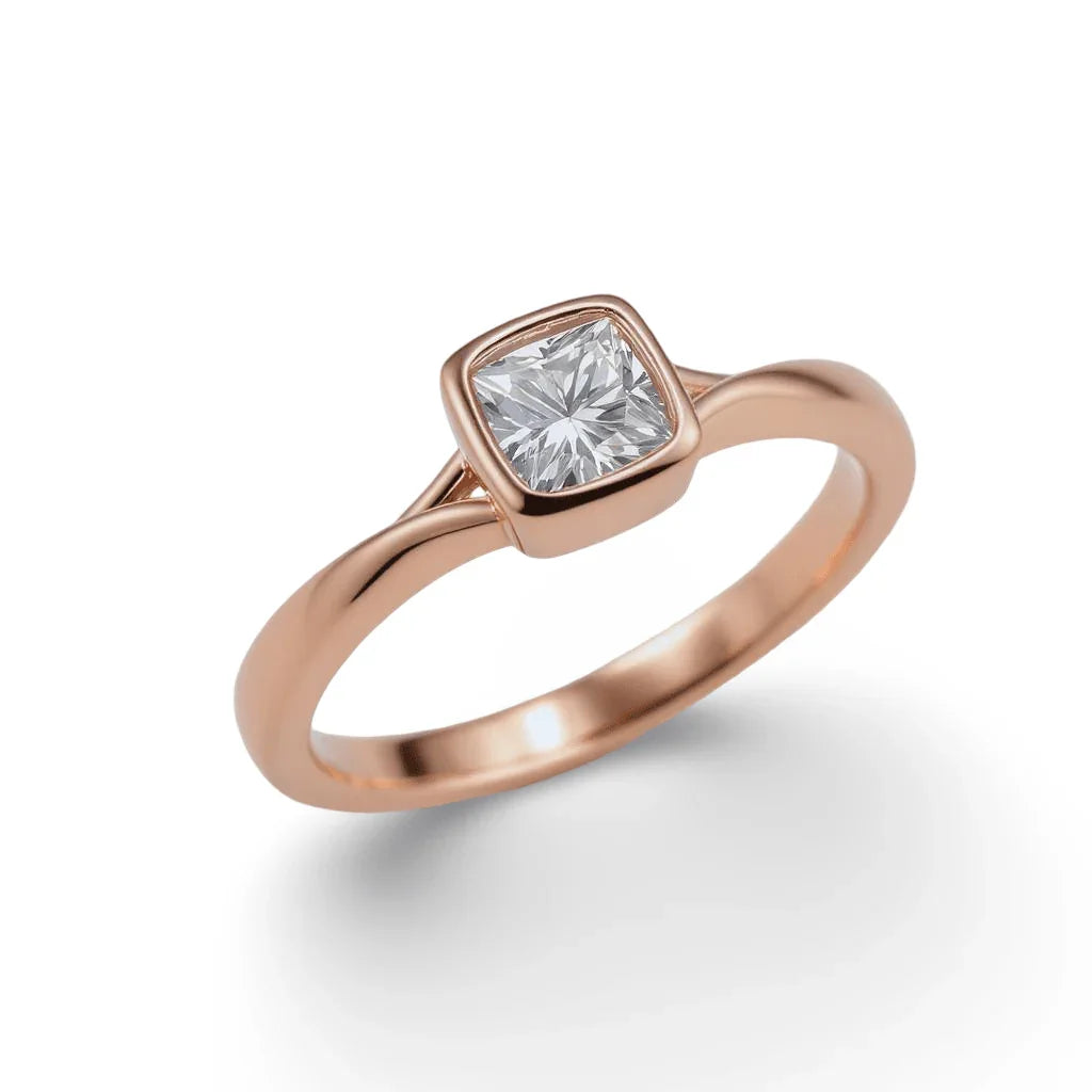 Paula Princess Cut Lab Grown Diamond Solitaire Ring in gold - Jewelslane