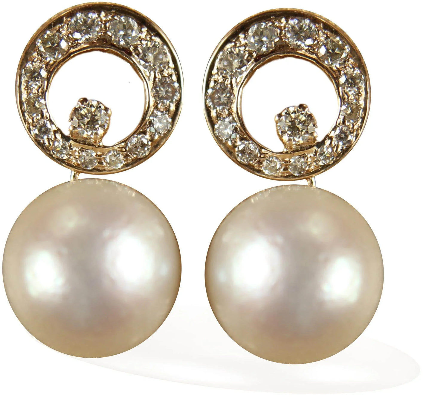 Diamond Earrings with Pearl Drop - Jewelslane