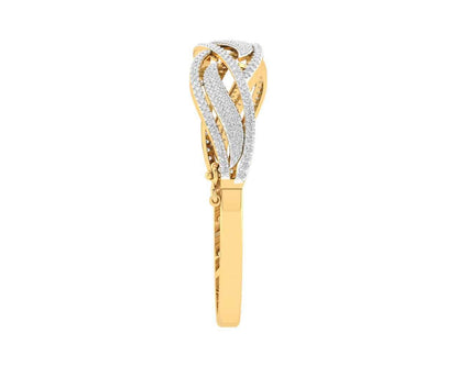 Peri Diamond half Bangle in Gold with grain set natural diamonds - Jewelslane