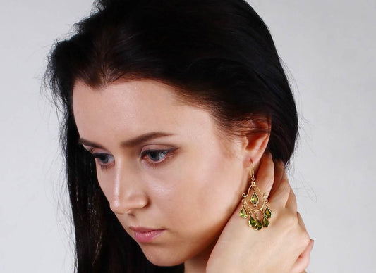 Peridot Earring in Gold - Jewelslane