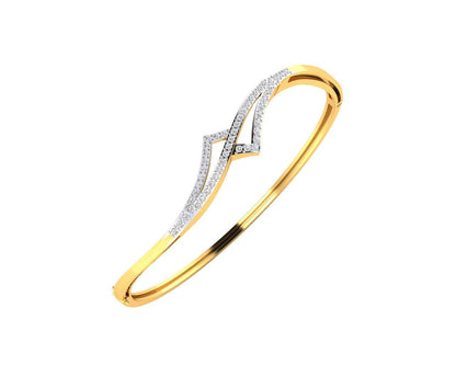 Perla Diamond Half Bangle in gold - Jewelslane