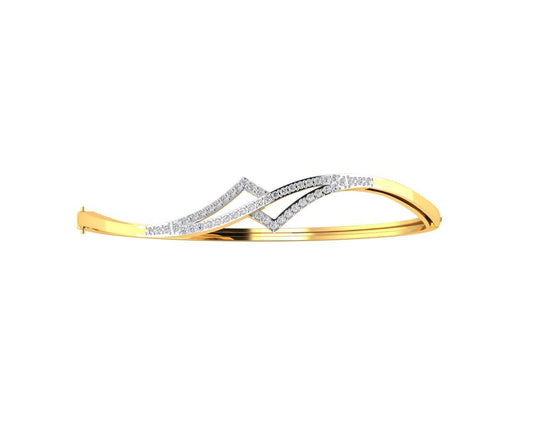 Perla Diamond Half Bangle in gold - Jewelslane