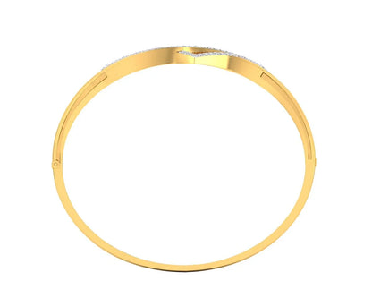 Perla Diamond Half Bangle in gold - Jewelslane
