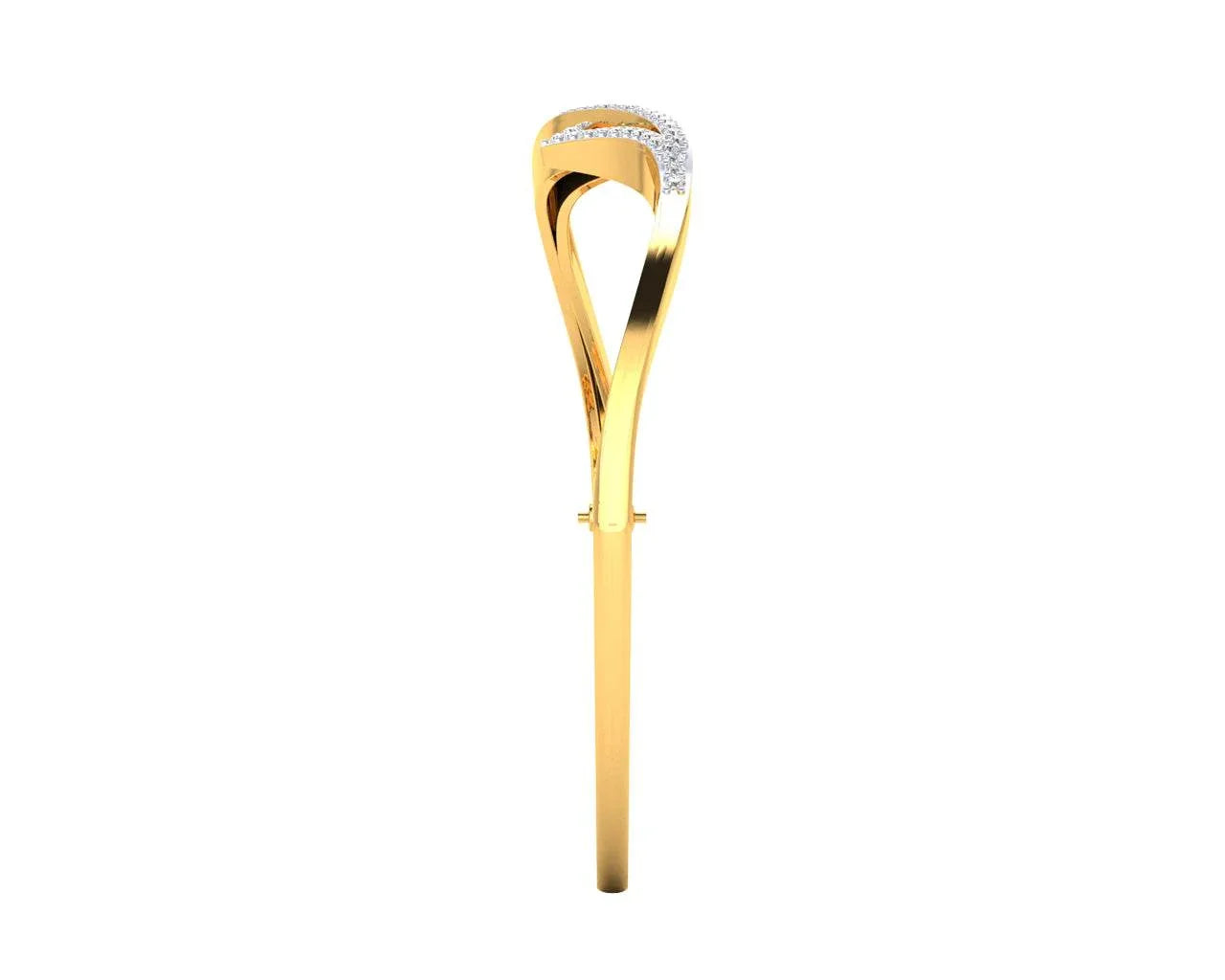 Perla Diamond Half Bangle in gold - Jewelslane