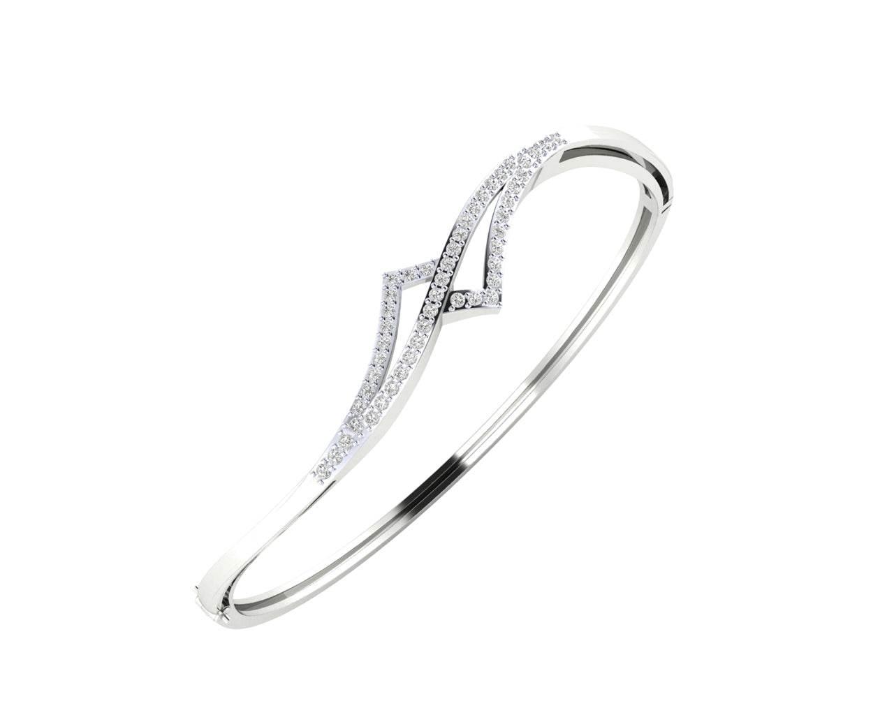 Perla Diamond Half Bangle in gold - Jewelslane