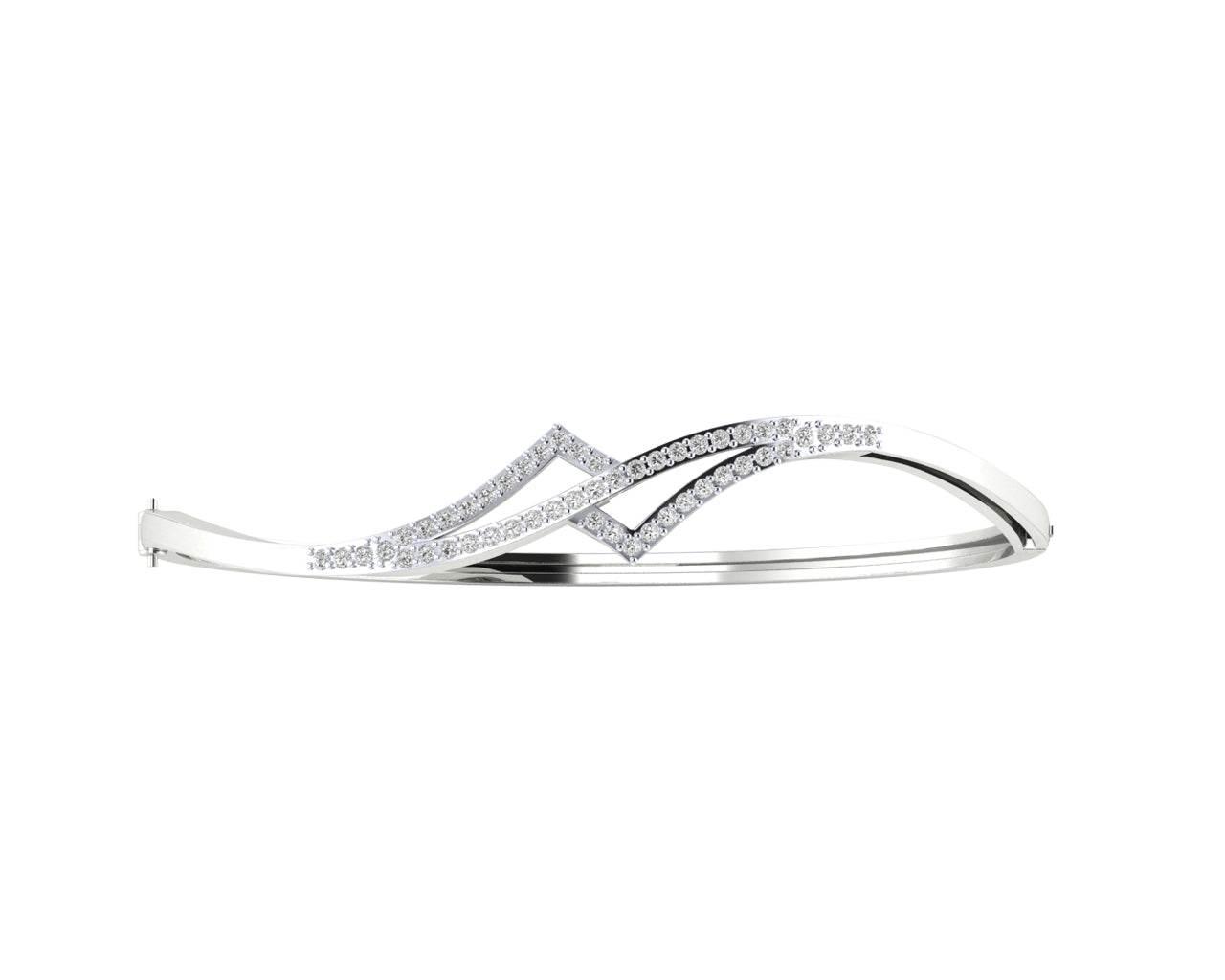 Perla Diamond Half Bangle in gold - Jewelslane