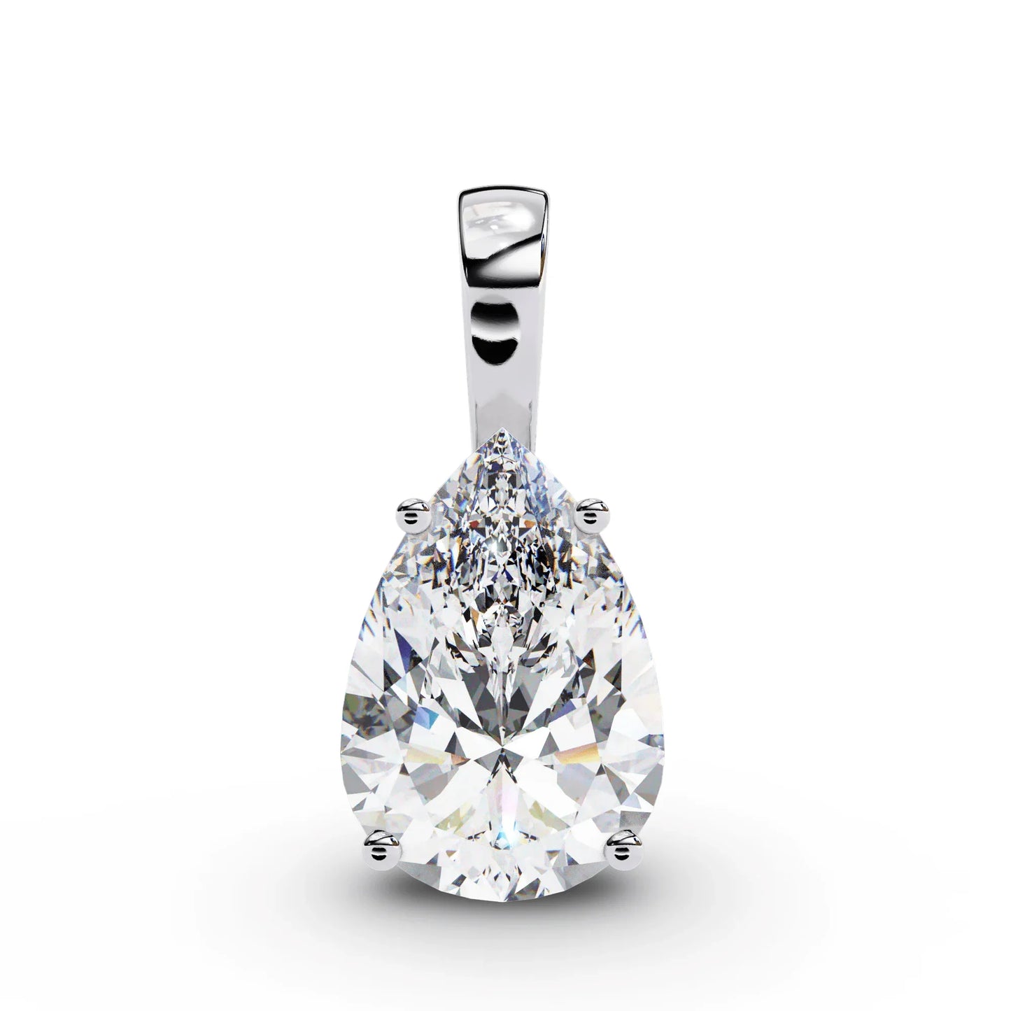 Perry Pear shape Lab Grown Diamond Solitaire Pendant in Gold - Jewelslane