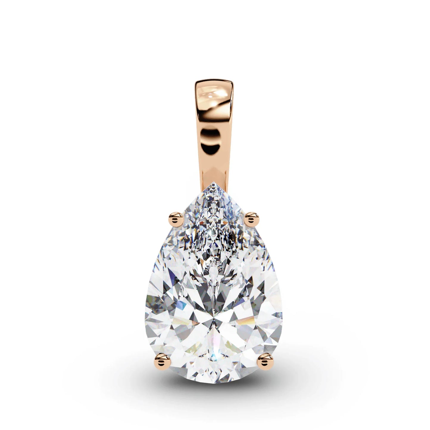 Perry Pear shape Lab Grown Diamond Solitaire Pendant in Gold - Jewelslane