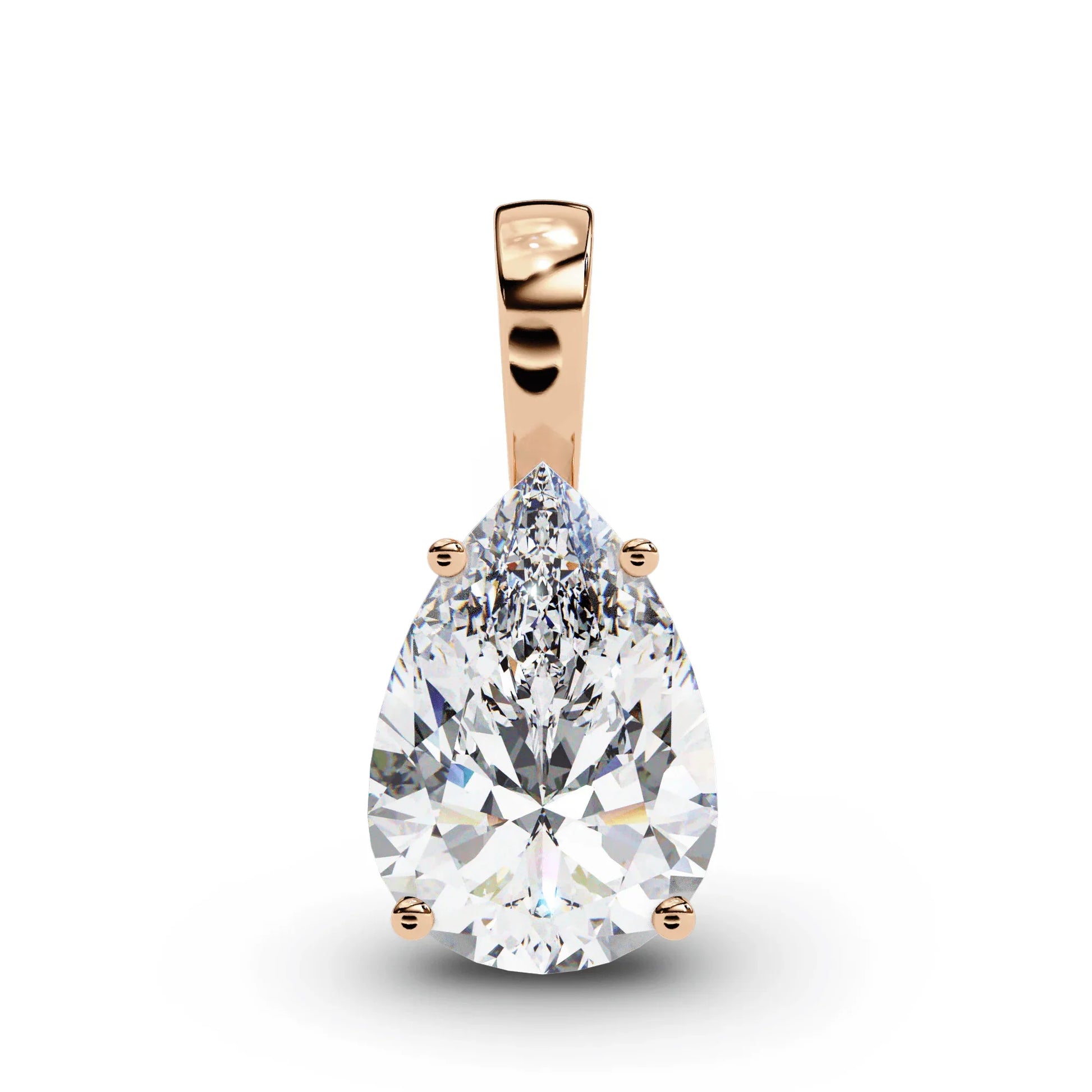 Perry Pear shape Lab Grown Diamond Solitaire Pendant in Gold - Jewelslane