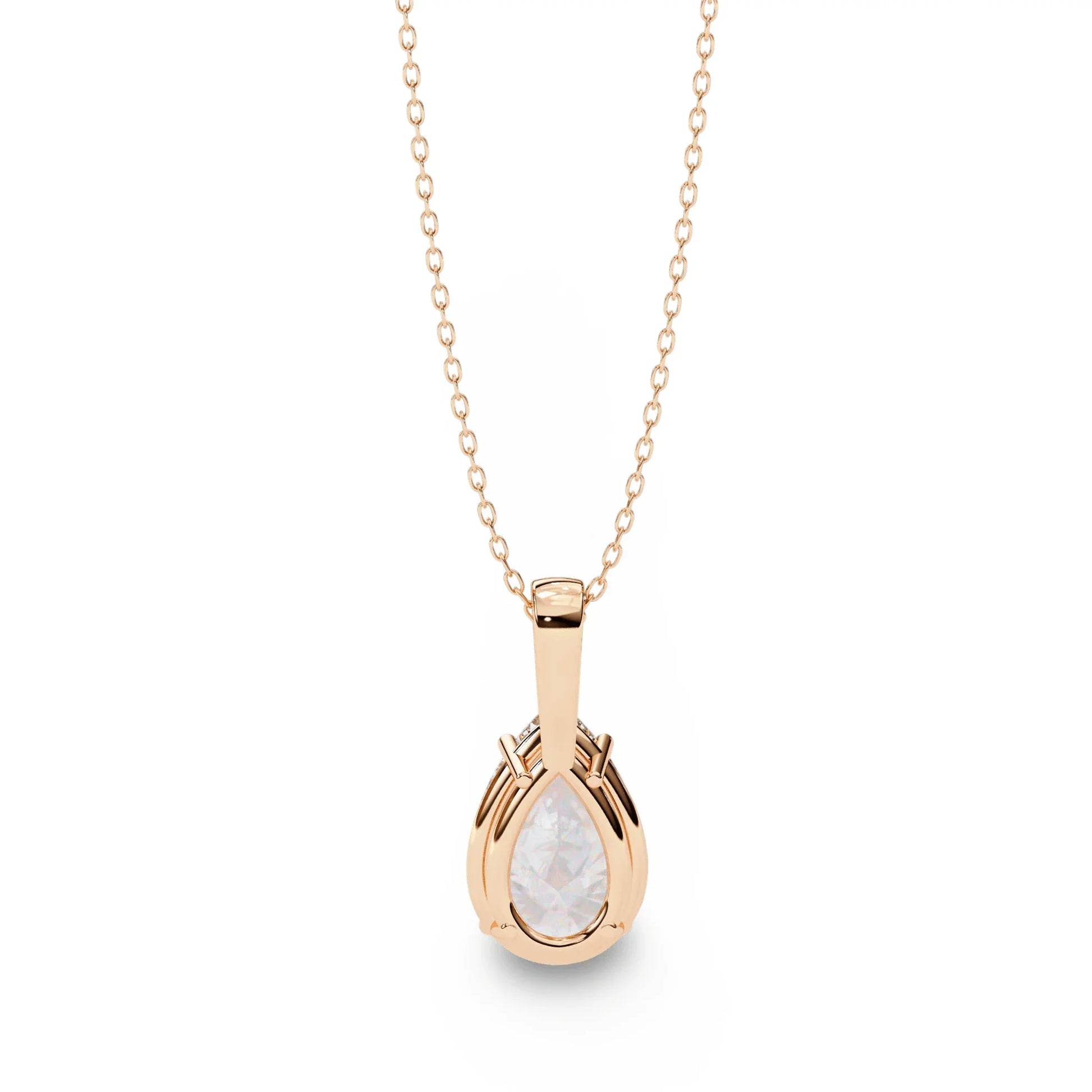 Perry Pear shape Lab Grown Diamond Solitaire Pendant in Gold - Jewelslane