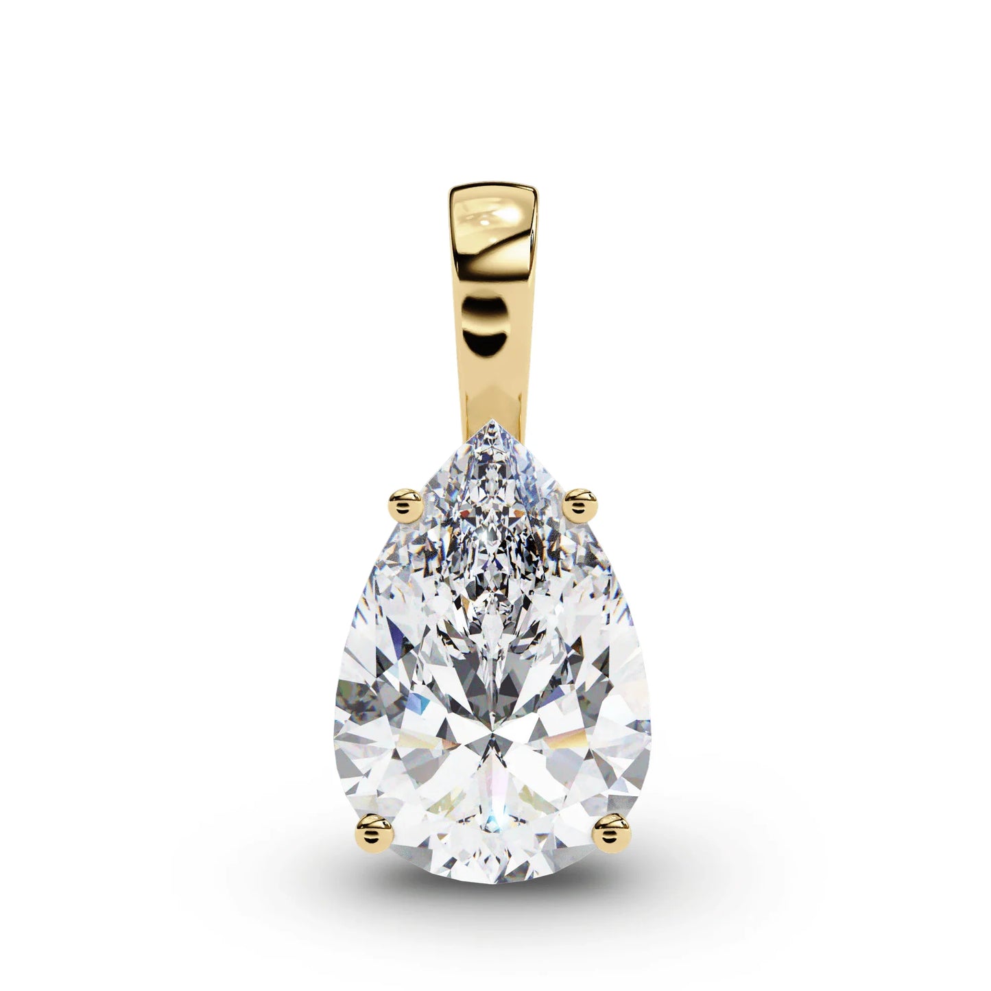 Perry Pear shape Lab Grown Diamond Solitaire Pendant in Gold - Jewelslane