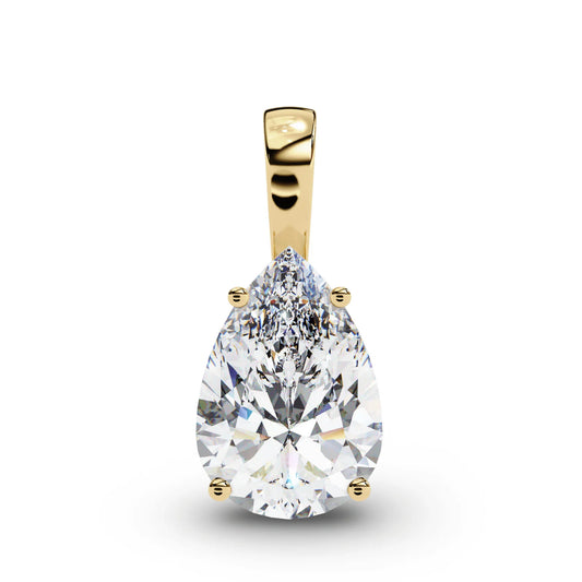 Perry Pear shape Lab Grown Diamond Solitaire Pendant in Gold - Jewelslane