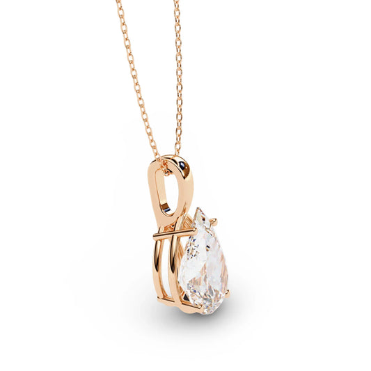 Perry Pear shape Lab Grown Diamond Solitaire Pendant in Gold - Jewelslane