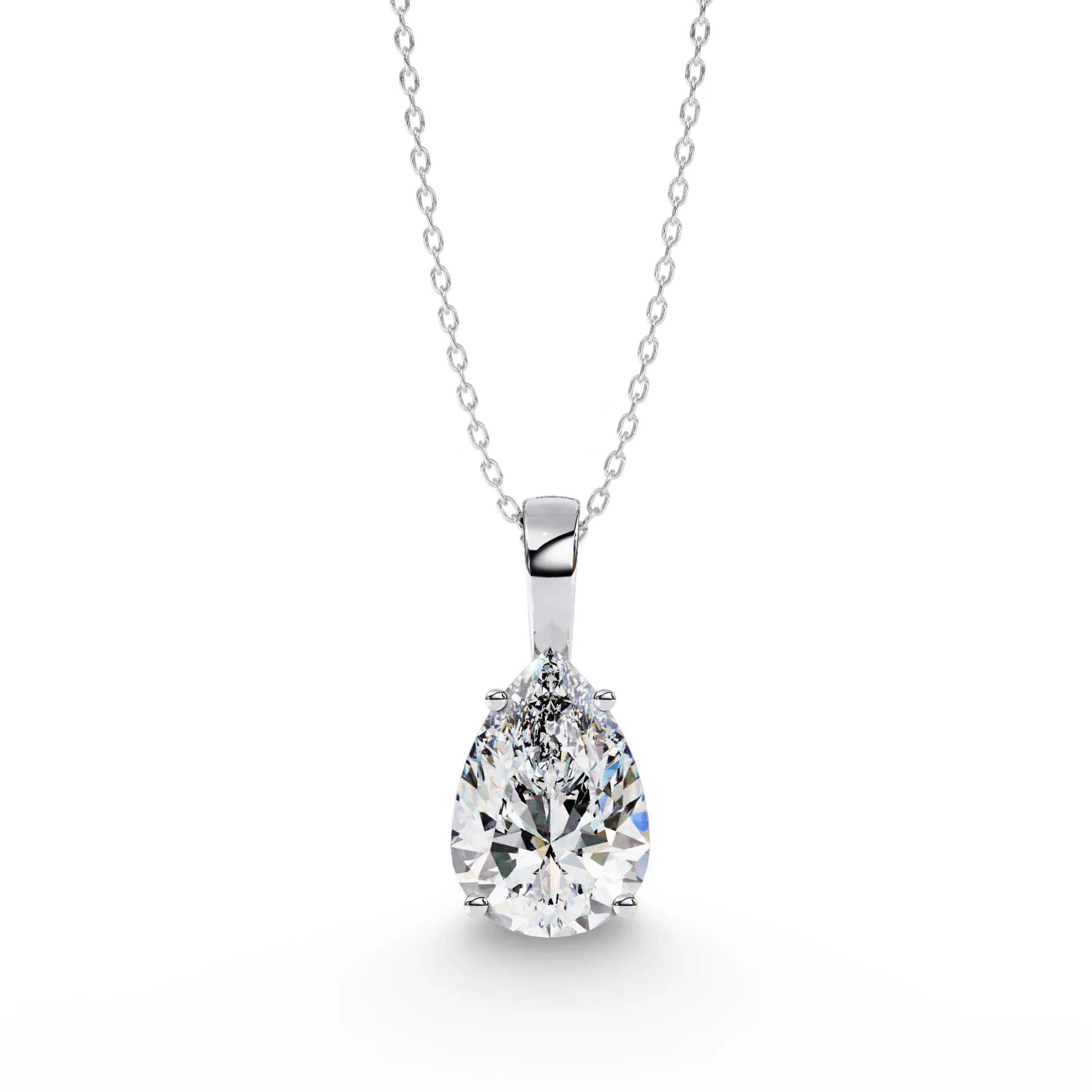 Perry Pear shape Lab Grown Diamond Solitaire Pendant in Gold - Jewelslane