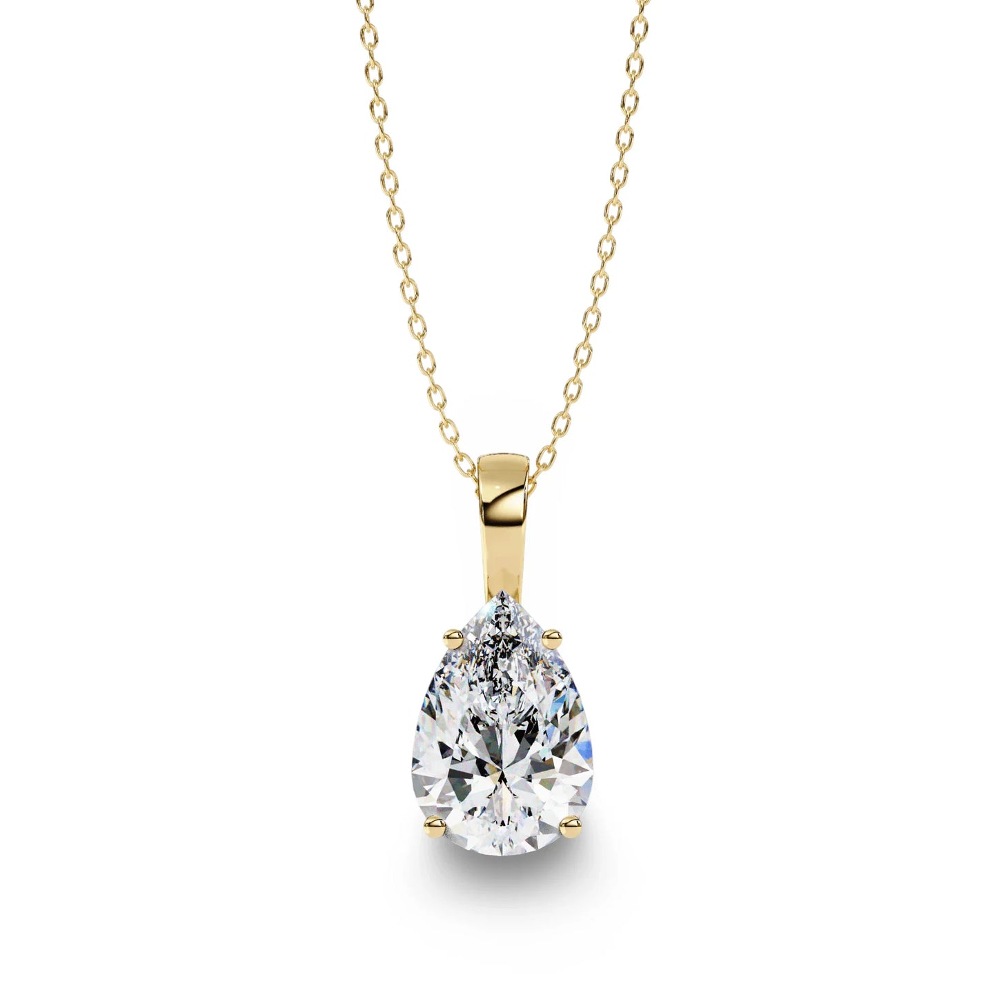 Perry Pear shape Lab Grown Diamond Solitaire Pendant in Gold - Jewelslane