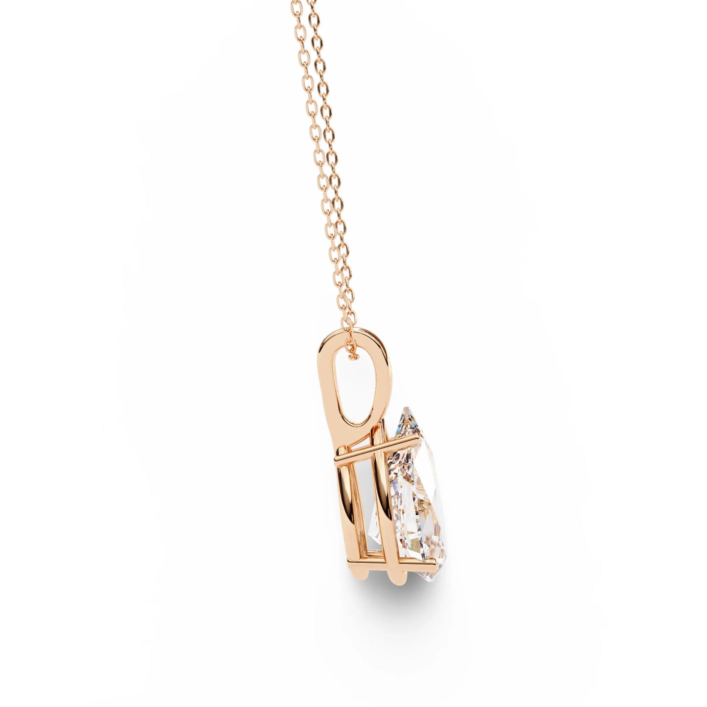 Perry Pear shape Lab Grown Diamond Solitaire Pendant in Gold - Jewelslane