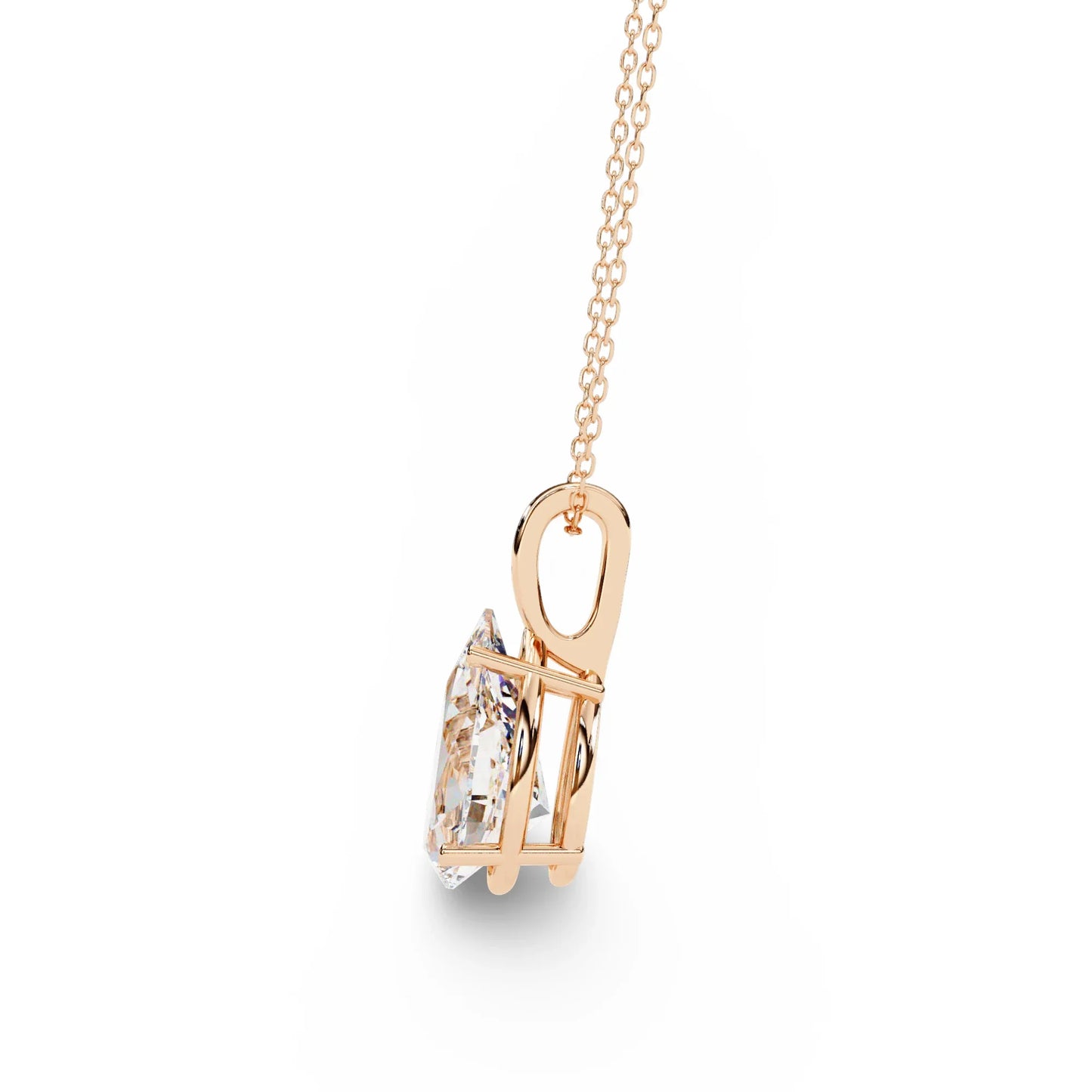 Perry Pear shape Lab Grown Diamond Solitaire Pendant in Gold - Jewelslane