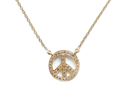 Peace Sign Pendant in Gold 18k - Jewelslane