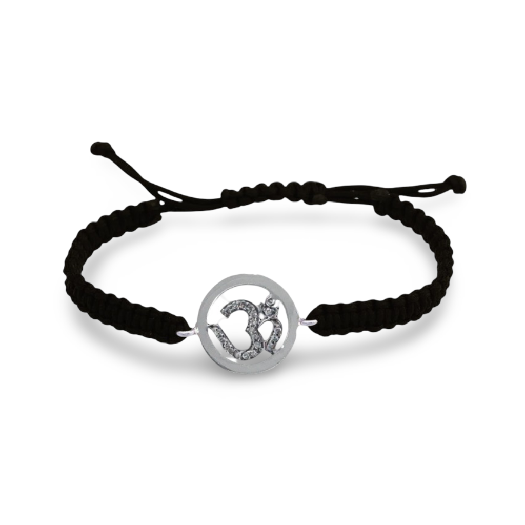 Om Bracelet  Inside Diamond in Silver