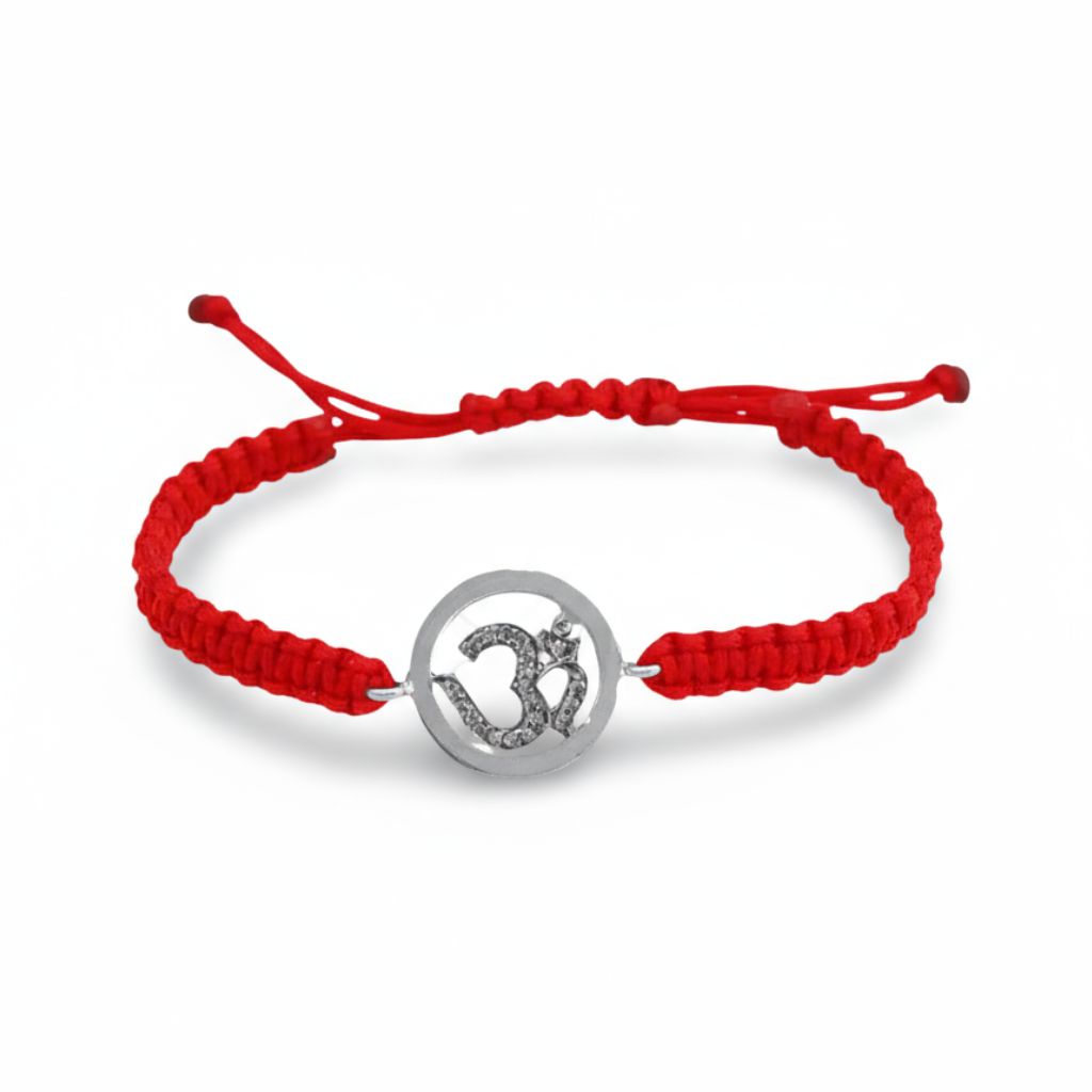 Om Bracelet  Inside Diamond in Silver