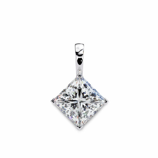 Princess Lab Grown Diamond Solitaire Pendant  Additional Image 2