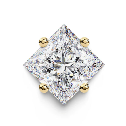 Princess Lab Grown Diamond Solitaire EarStud Earring in Gold - Jewelslane