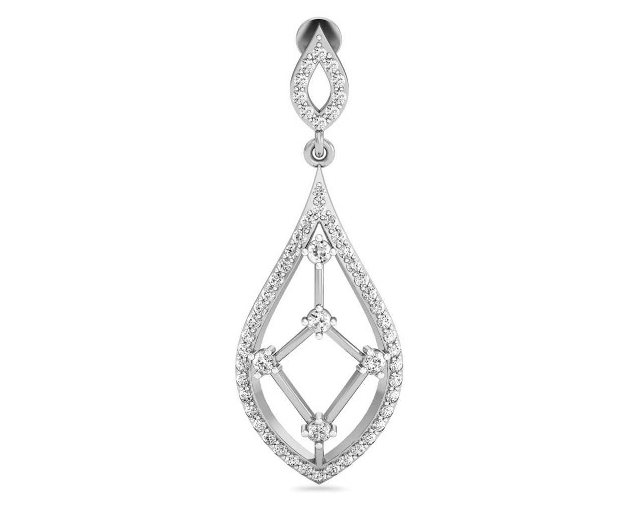 Rai Long Diamond Earrings in Gold - Jewelslane