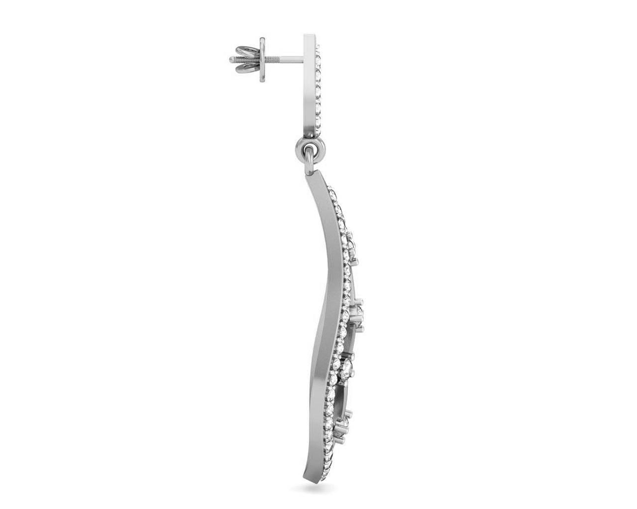 Rai Long Diamond Earrings in Gold - Jewelslane