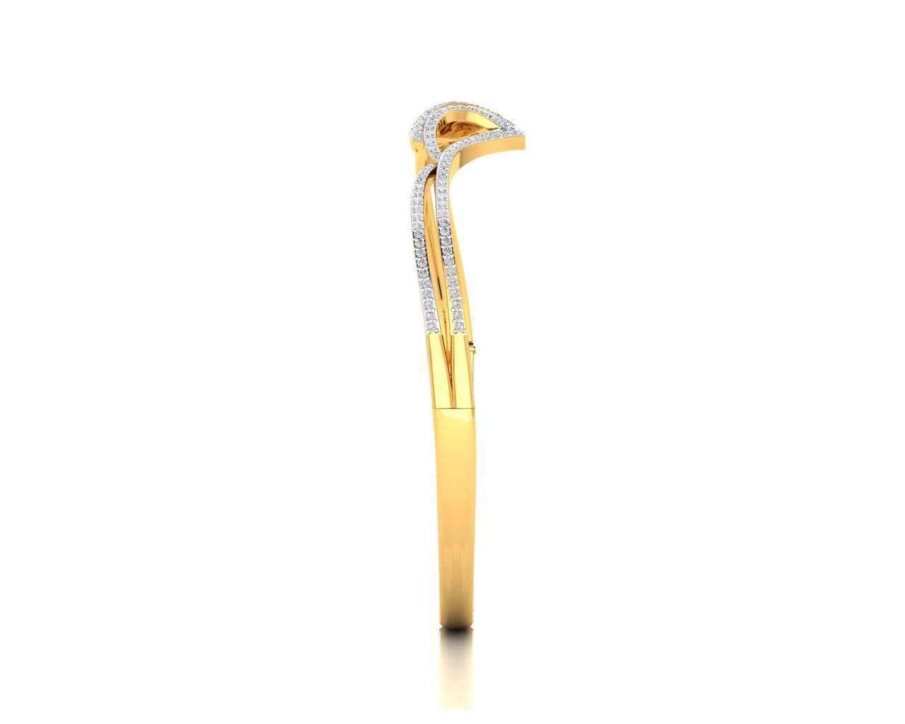 Remy Diamond Half Bangle in gold - Jewelslane