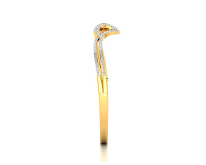 Remy Diamond Half Bangle in gold - Jewelslane