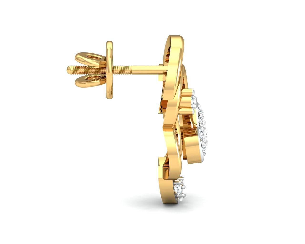 Reya Diamond Earrings In gold - Jewelslane