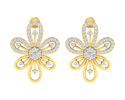 Rhea Diamond Earrings in Gold - Jewelslane
