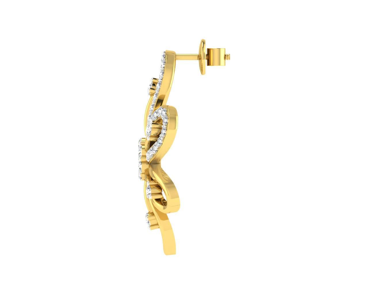 Rhea Diamond Earrings in Gold - Jewelslane