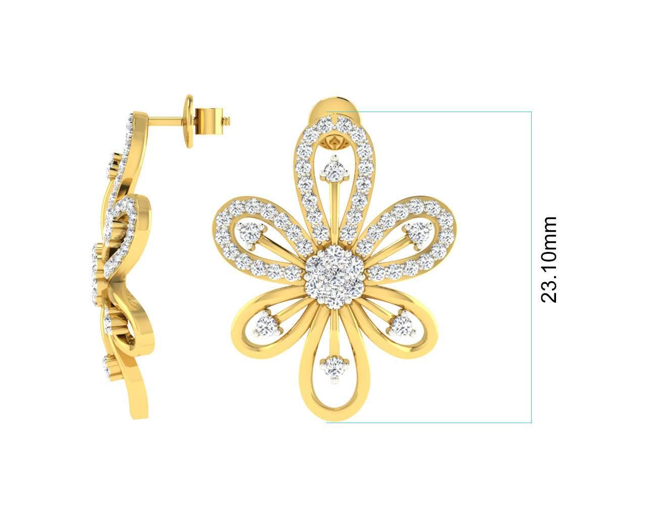Rhea Diamond Earrings in Gold - Jewelslane