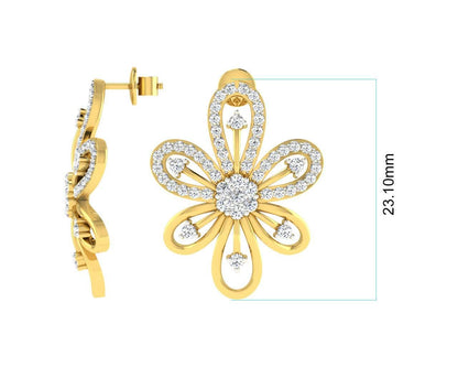 Rhea Diamond Earrings in Gold - Jewelslane