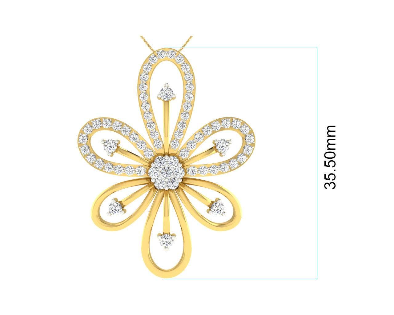 Rhea Diamond Pendant in Gold - Jewelslane