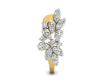 Rhia Diamond Earrings in 14k gold studded with 44 round brilliant cut diamonds - Jewelslane