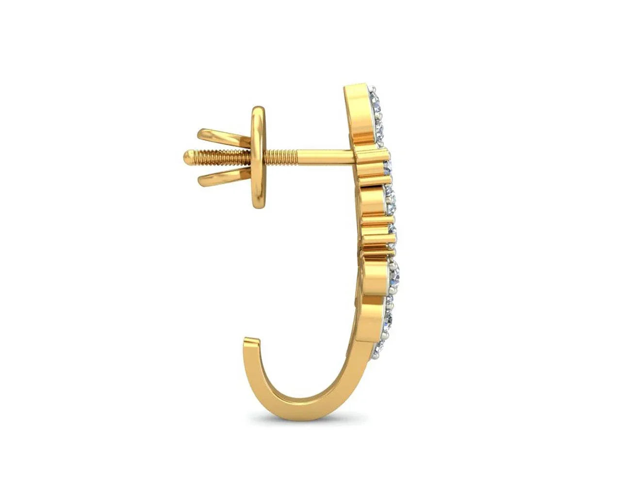 Rhia Diamond Earrings in 14k gold studded with 44 round brilliant cut diamonds - Jewelslane