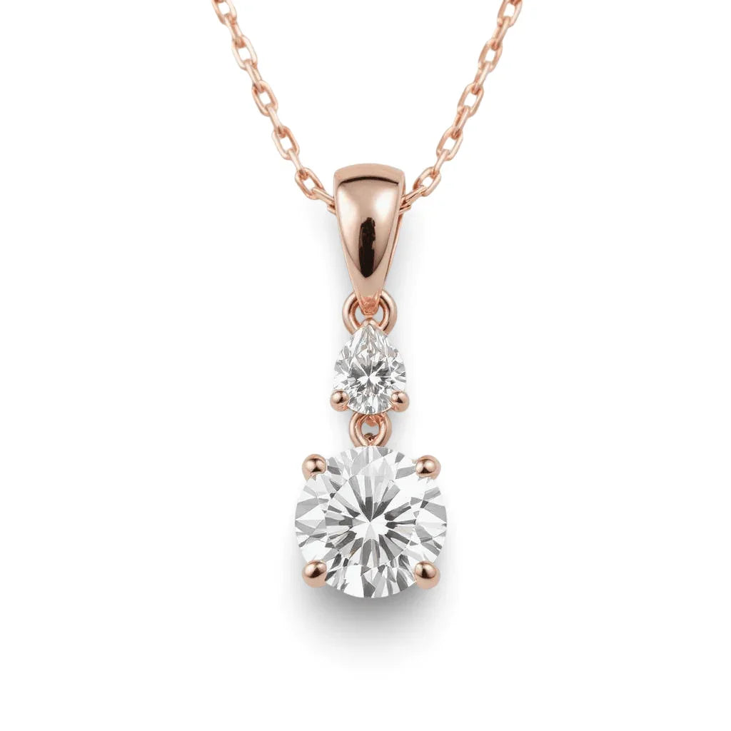 Rici Round Brilliant cut Lab Grown Diamond Pendant in gold - Jewelslane