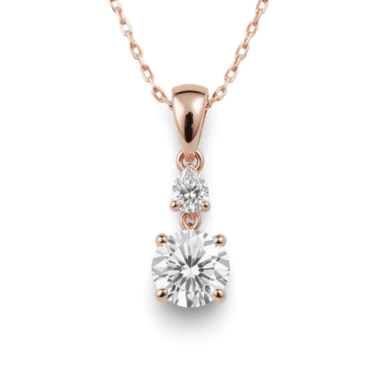 Rici Round Brilliant cut Lab Grown Diamond Pendant in gold - Jewelslane