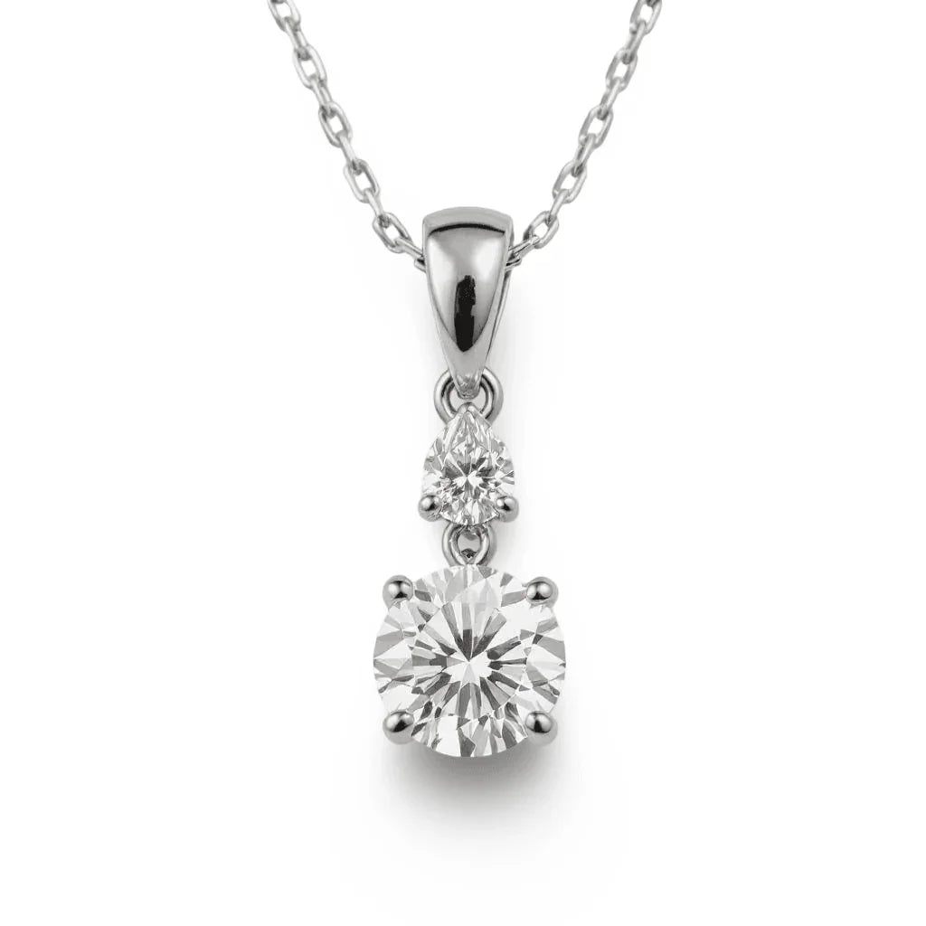 Rici Round Brilliant cut Lab Grown Diamond Pendant in gold - Jewelslane