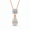 Rima Pendant Necklace with Round & Pear Lab Diamond Solitaires - Jewelslane
