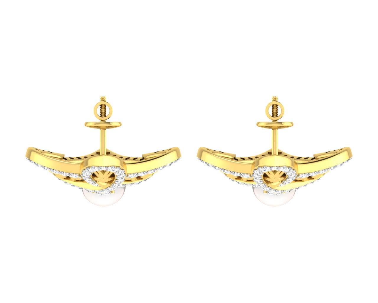 Rina Pearl & Diamond Earrings - Jewelslane