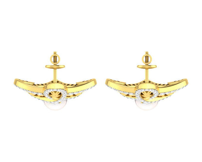 Rina Pearl & Diamond Earrings - Jewelslane