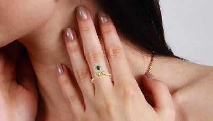 Ameena Emerald Diamond Ring - Jewelslane