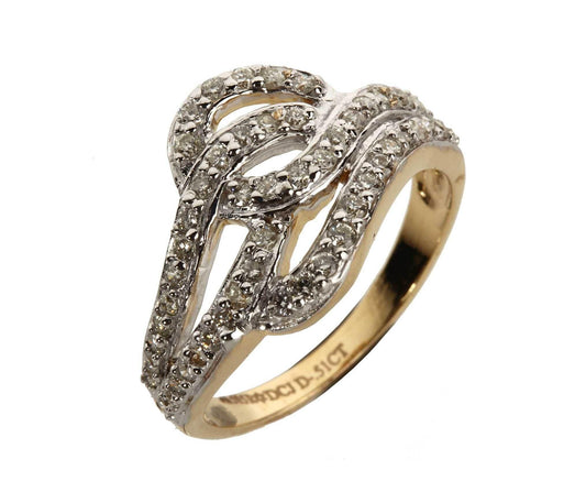 Diamond Fancy Gold Ring - Jewelslane