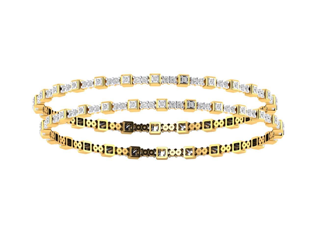 Riya Diamond bangles in Gold - Jewelslane