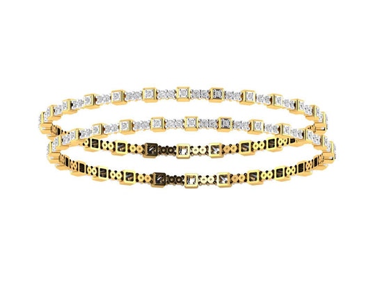 Riya Diamond bangles in Gold - Jewelslane