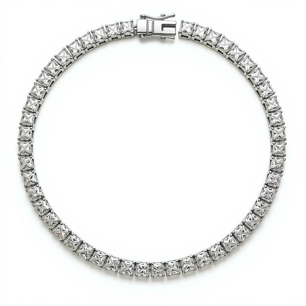 Rory Princess Cut Lab diamond Tennis Necklace - Jewelslane