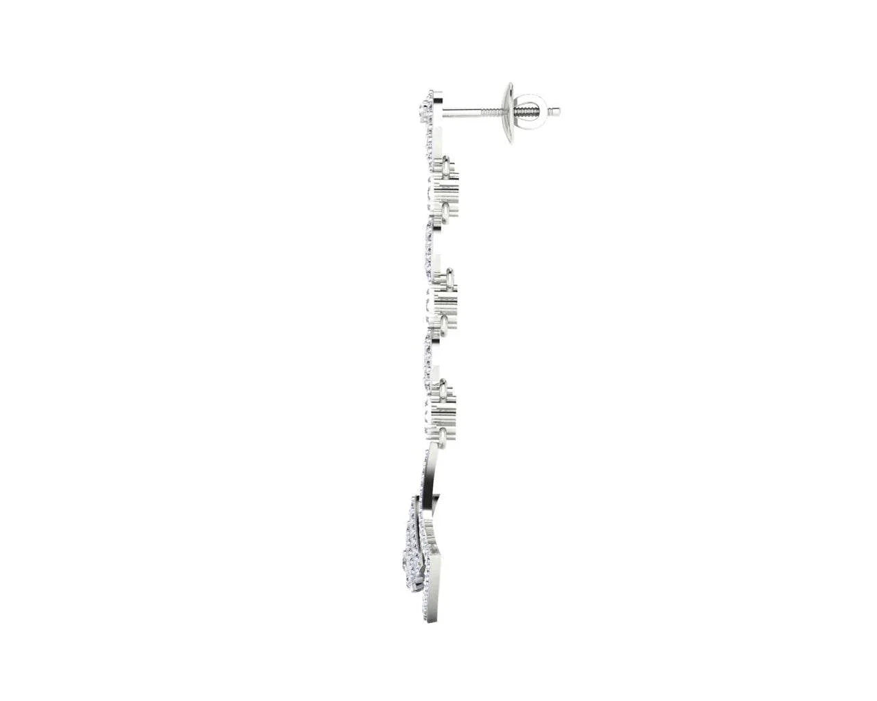 Rosa Long diamond dangle earrings in gold - Jewelslane